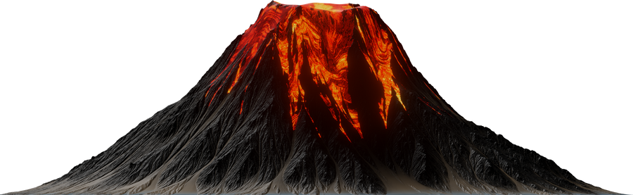Volcano Eruption Illustration 