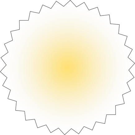 Solid Lined Simple Small Burst with Yellow Gradient Glow